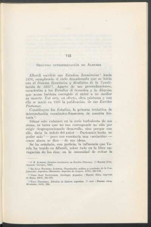 VII - Segunda interpretación de Alberdi
