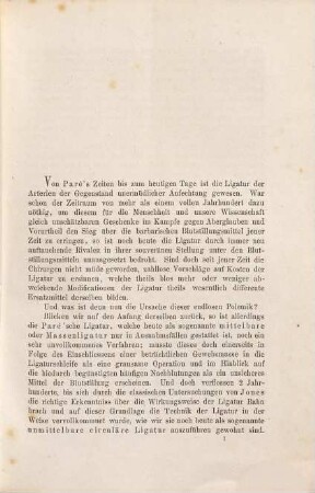 Die temporäre Ligatur der Arterien : Nebst e. Anh. über Listers Catgutligatur