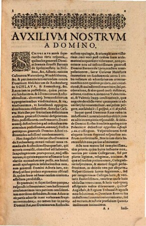 Responsum sextum facultatis iuridicae, in alma et catholica Bavarica Universitate Ingolstadiensi ... in causa successionis inter ... Joannem Ernestum Baronum de Sprintzenstein ... et Melchiorem de Rechenberg, Baronem in Klitschdorff et Primpkenaw ...