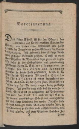 Vorerinnerung