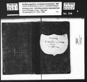 Lager- und Gültbuch über die Propsteigüter zu Öhringen.