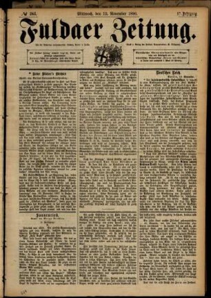 Ausgabe vom Mittwoch, den 12. November 1890.