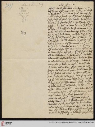 Heid. Hs. 3895 II B - 5,321: Nachlass Heinrich Bassermann, Sonn- und Feiertagspredigten: Predigt zu Mk 16,1-8 (Dass nur gläubige Liebe das Osterwunder erlebt)