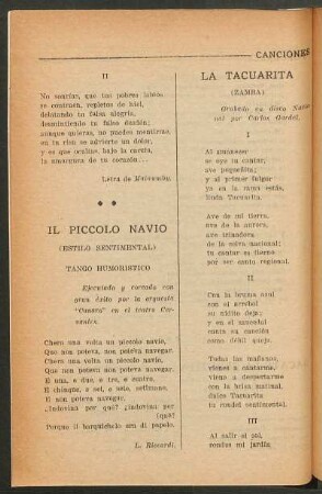 La tacuarita : (Zamba)