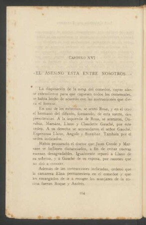 Capítulo XVI - "El asesino está entre nosotros..."