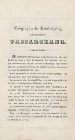 Geographische beschrijving der residentie Passaroeang