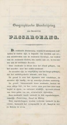 Geographische beschrijving der residentie Passaroeang