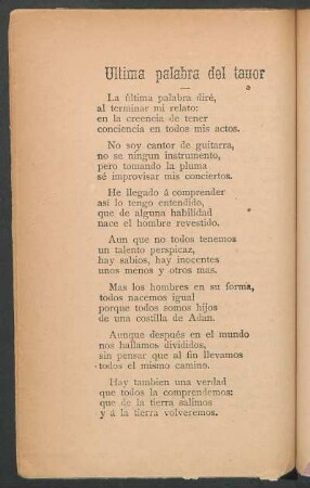 Última palabra del tavor
