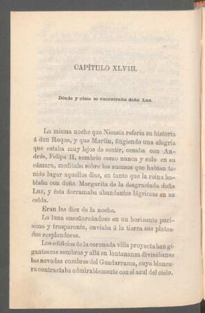 Capítublo XLVIII. - Dónde y cómo se encontraba doña Luz.