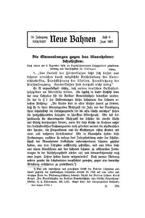 Einwendungen gegen das Mannheimer Schulsystem