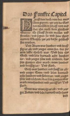 Das Funffte Capitel.