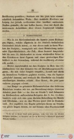 II. Bildhauerkunst