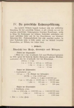IV. Die gewerbliche Rechnungsführung.