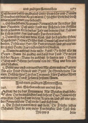 Umb einen gnädigen Sonnenschein.