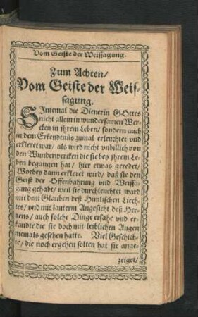Zum Achten/ Vom Geiste der Weissagung.