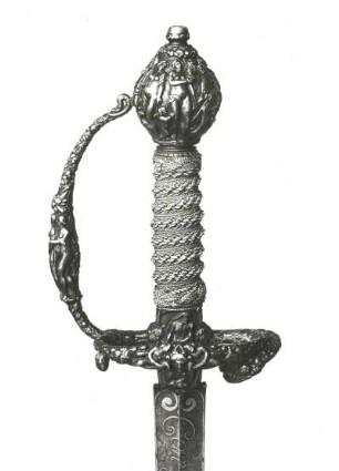 Degen (Vorderseite). Detail : Gefäß, Metall ; Mitau (Jelgava/Lettland)