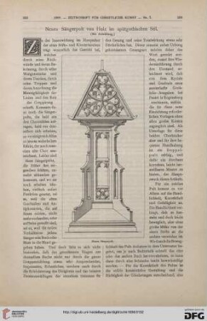 Neues Sängerpult von Holz im spätgothischen Stil