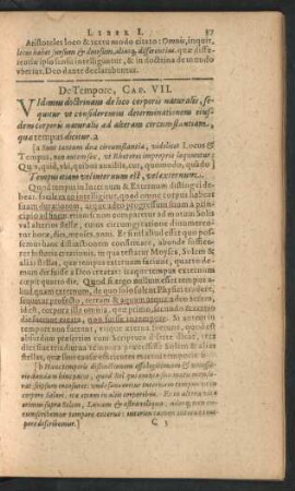 De Tempore, Cap. VII.