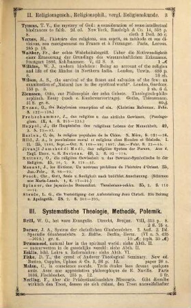 Bibliotheca theologica : oder vierteljährliche systematische Bibliographie aller auf dem Gebiete der (wissenschaftlichen) evangelischen Theologie in Deutschland u. d. Auslande neu erschienenen Schriften und wichtigen Zeitschriften-Aufsätze. 40. 1887