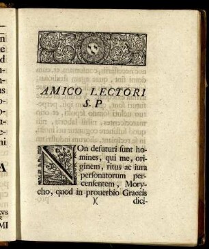 Amico Lectori S. P.