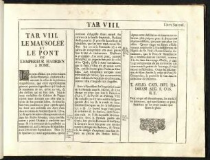Tab. VIII. Le Mausolée et le Pont de l'Empereur Hadrien à Rome.