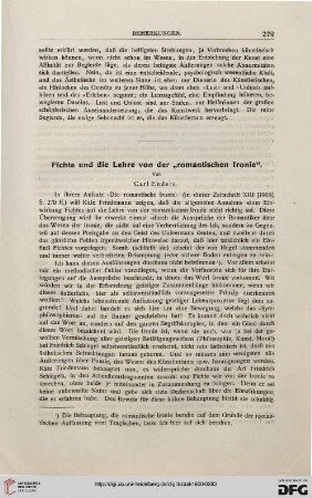 Fichte und die Lehre von der "romantischen Ironie"