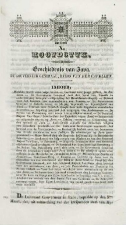 X. Hoofdstuk. Geschiedenis van Java. De gouverneur generaal, Baron van der Capellen