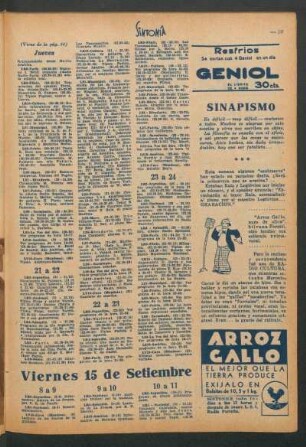 Viernes 15 de Setiembre