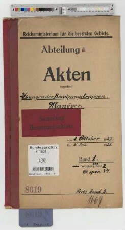 Uebungen der Besatzungstruppen: Manöver: Bd. 1