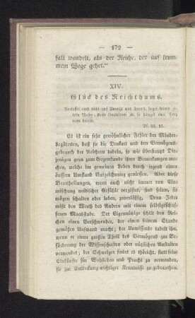 XIV. Glück des Reichthums.