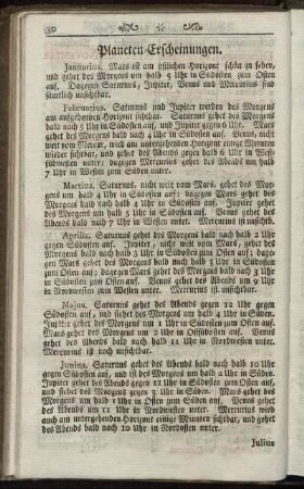 Planeten-Erscheinungen