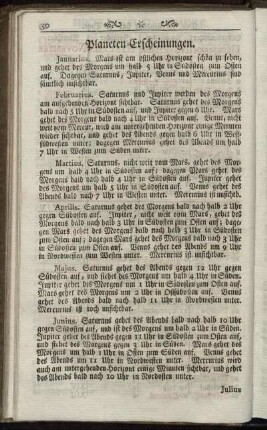 Planeten-Erscheinungen