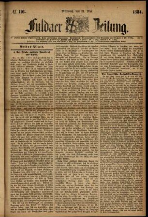 Ausgabe vom Mittwoch, den 21. Mai 1884.