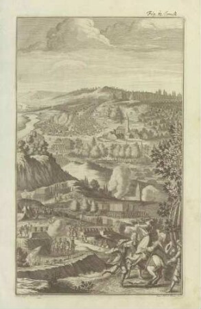 Schlachtfeld mit Darstellung des Todes von Marschall Turenne bei Sasbach 1675