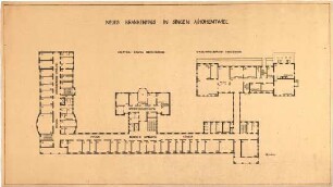 Billing, Hermann; Singen; Krankenhaus - Hauptbau (Grundriss 1. OG); Wirtschaftsbau (Grundriss EG)