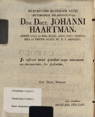 Dissertatio Physiologica De Perspiratione Insensibili