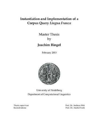 Instantiation and implementation of a corpus query lingua franca