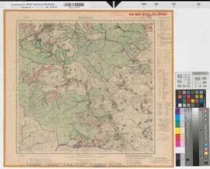Katasteramt Brilon  Kreis Brilon, Meßtischblatt Hallenberg 4817, Farbige Einzeichnung mit Namensliste
