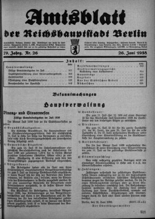 1938,26: Nr. 26, 26. Juni 1938