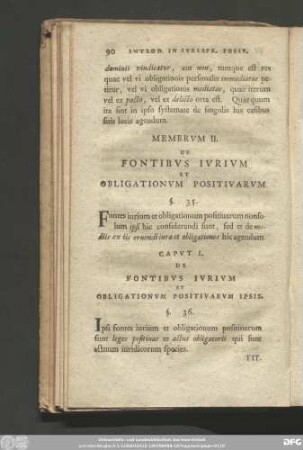 Membrum II. De Fontibus Iurium Et Obligationum Positivarum.