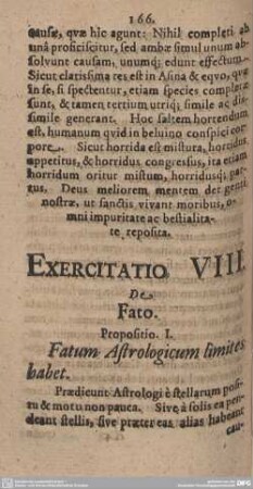 Exercitatio VIII. De Fato.