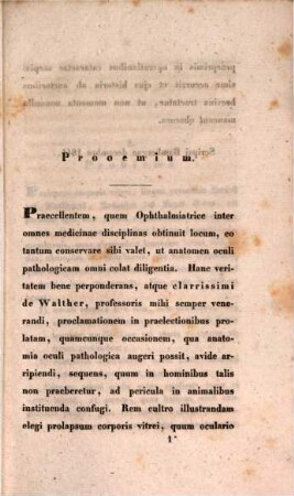De prolapsu corporis vitrei experimenta