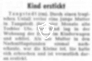 Kind erstickt