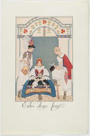 "Entre deux feux", aus dem Mode-Almanach "Falbalas et Fanfreluches 1923"