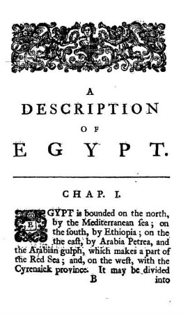 A Description of Egypt.