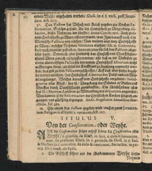 Titulus V. Von der Consecration oder Weyhe.