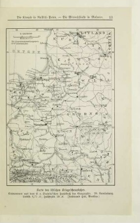 Karte des östlichen Kriegsschauplatzes