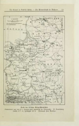 Karte des östlichen Kriegsschauplatzes