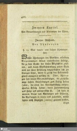 Zweyter Abschnitt. Von Ahndungen
