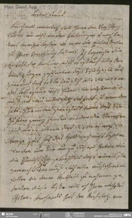 Eigenh. Brief von Sophie Bernhardi an August Wilhelm von Schlegel, Berlin, 1801